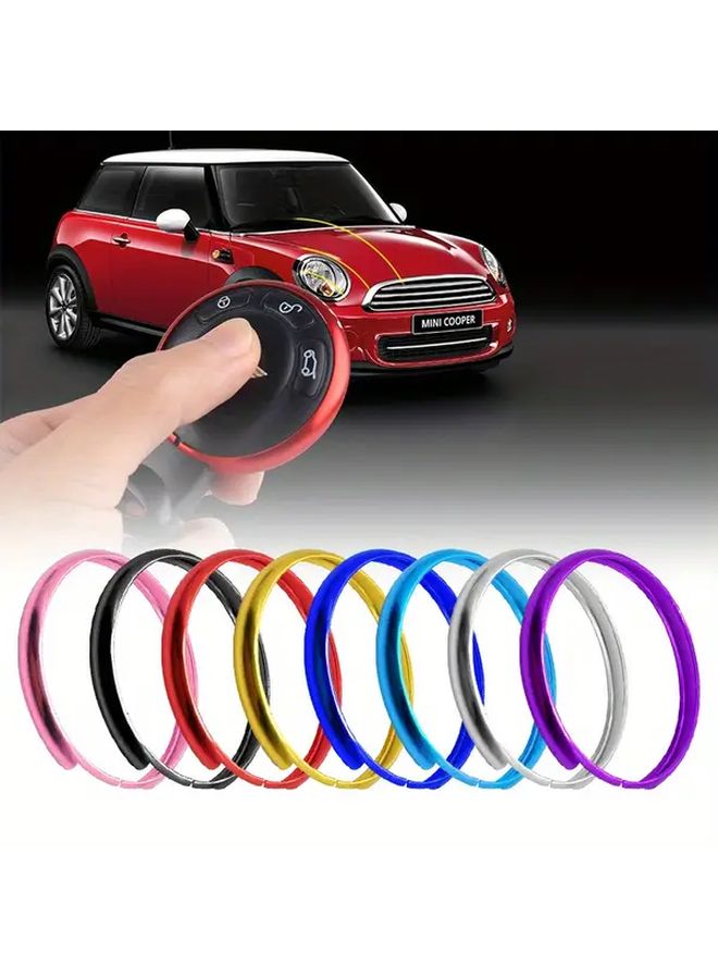 Pink Aluminum Alloy Decorative Ring Stickers For Cooper R56 R57 R58 R60 Key Fobs - Image 1